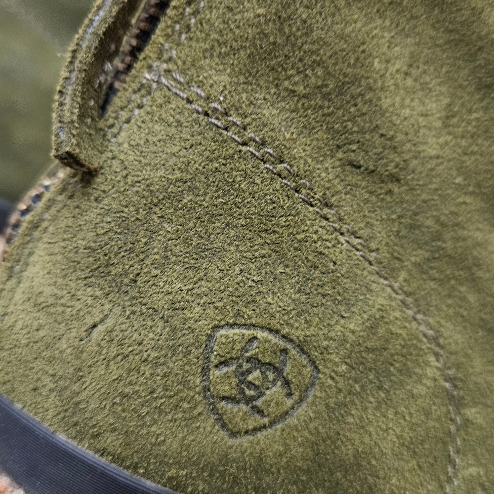 Ariat Leighton WP Olive Green Suede Waterproof Ankle Boots Vibram 8 B - Picture 4 of 9